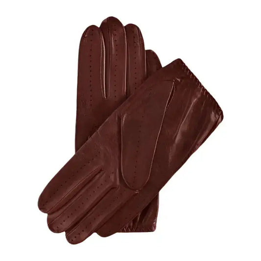 Brown Lambskin Leather Driving Gloves