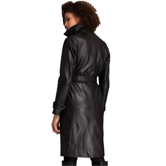 Women's Black Lambskin Leather Coat