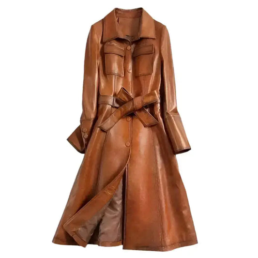 Real Leather Italian Trench Coat