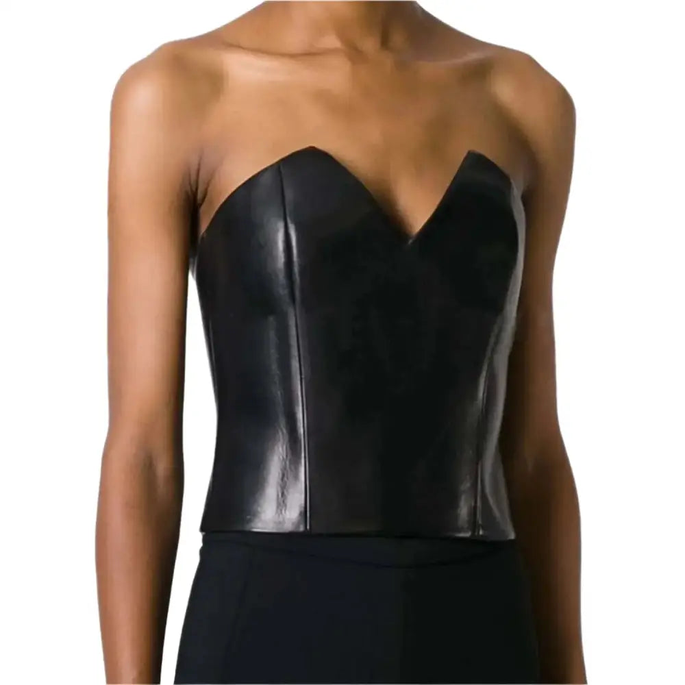 Women’s Leather Bustier Top