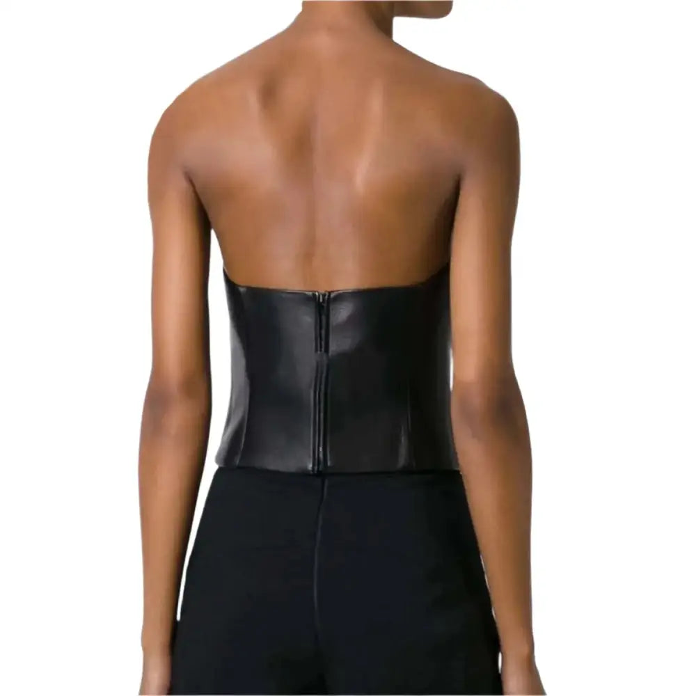 Women’s Leather Bustier Top