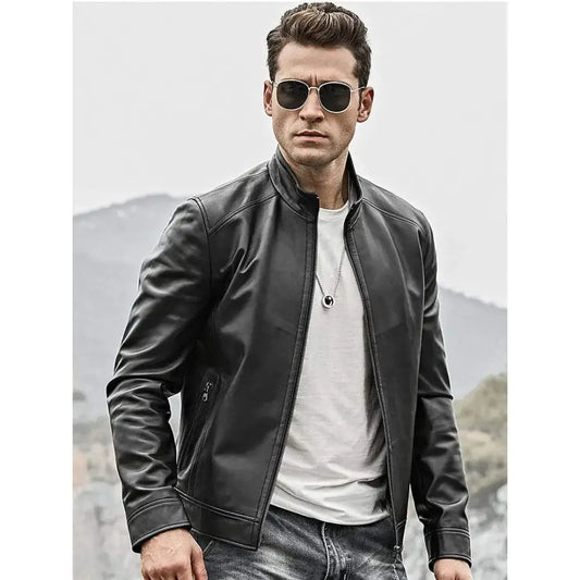 Men’s Lambskin Leather Biker Jacket