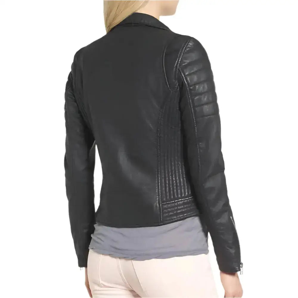 Women's Slim Fit Black Classic Motorcycle Leather Jacket