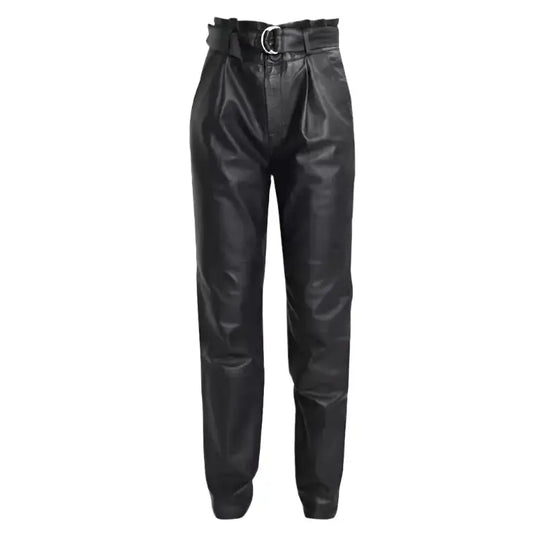 Women’s Genuine Black Leather Pants