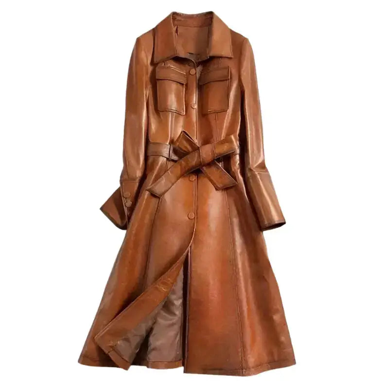 Real Leather Italian Trench Coat