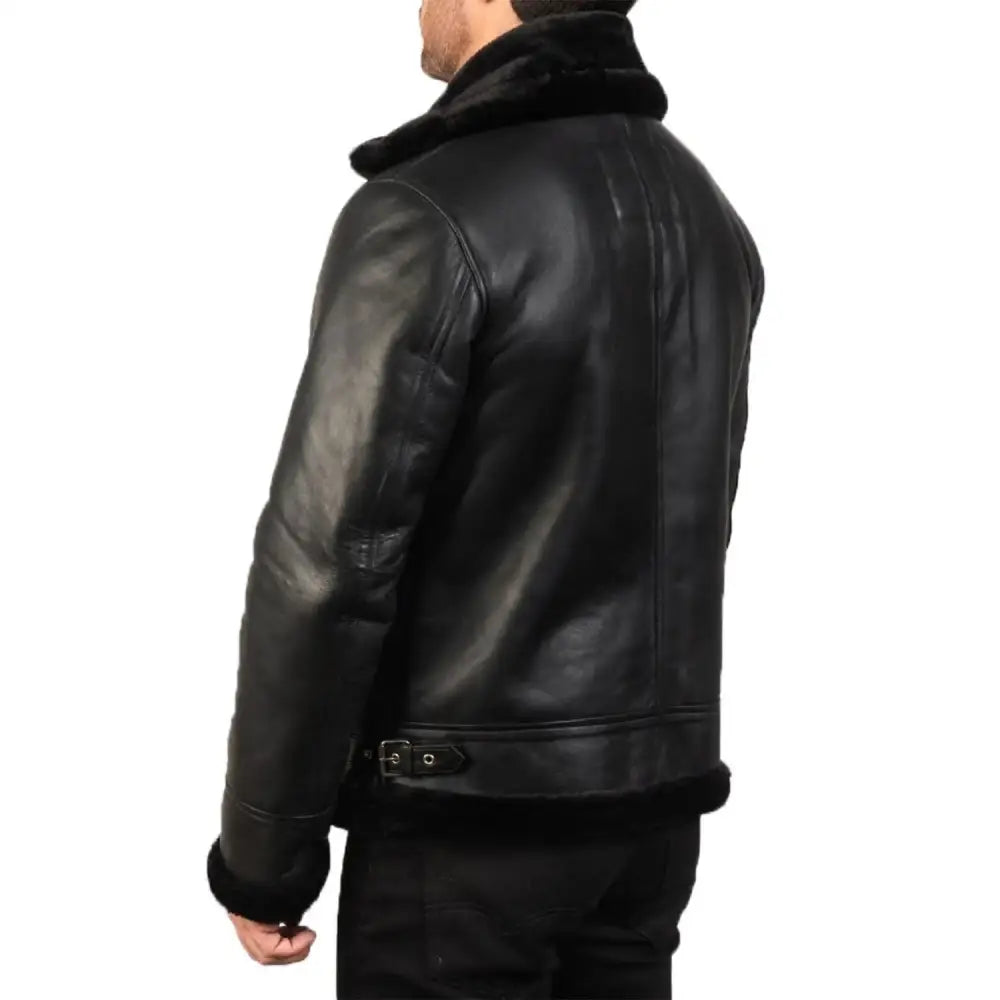 Mens Black B3 Bomber Leather Jacket