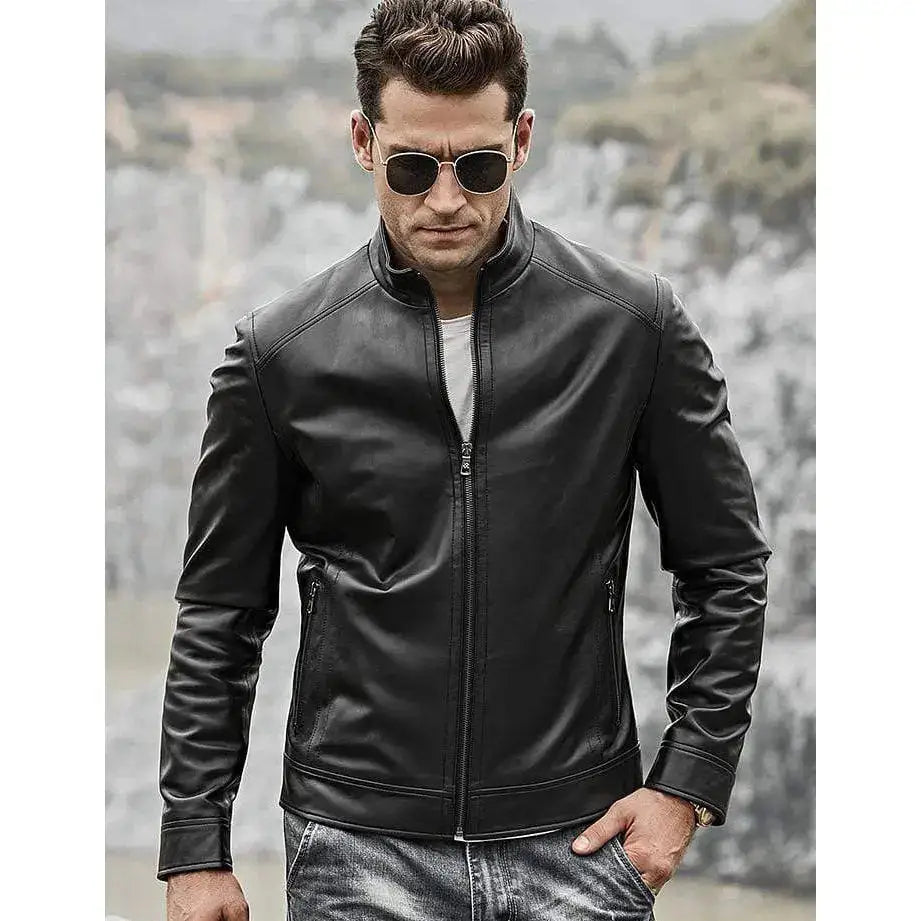 Men’s Lambskin Leather Biker Jacket