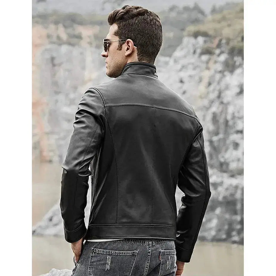 Men’s Lambskin Leather Biker Jacket