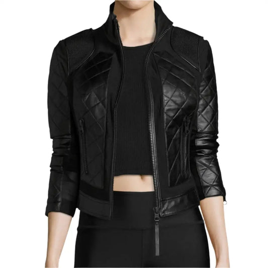Women's PU Leather Bomber Jacket